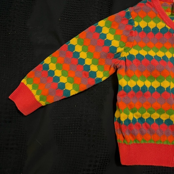 Hanna Andersson Pink and Colorful Knit Sweater - Picture 4 of 6